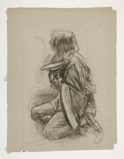 Figurstudie för kung Arthur av Edwin Austin Abbey