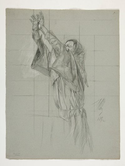 Figurstudie för kung Arthur av Edwin Austin Abbey