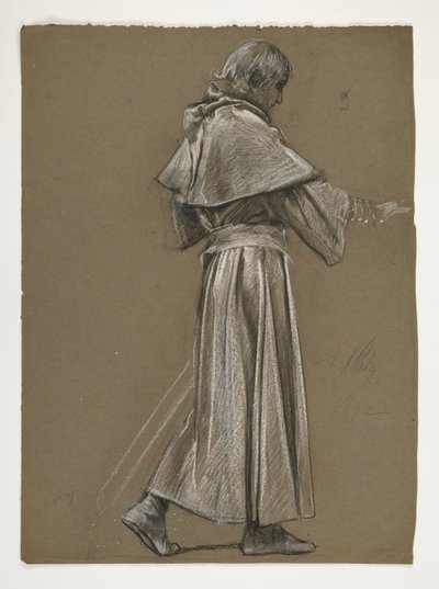 Figurstudie för kung Arthur av Edwin Austin Abbey