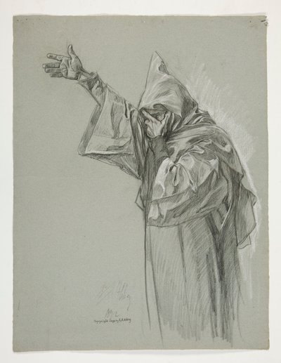 Figurstudie för kung Arthur av Edwin Austin Abbey