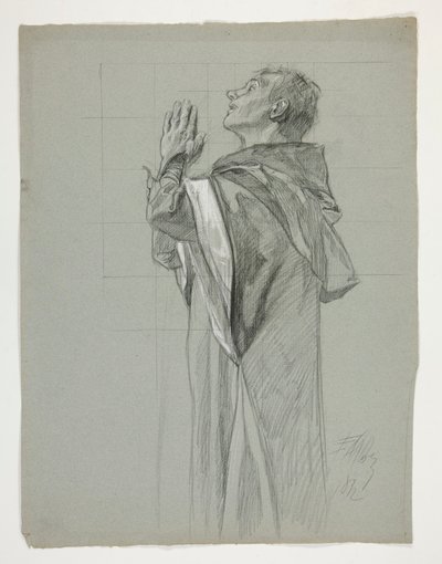 Figurstudie för kung Arthur av Edwin Austin Abbey