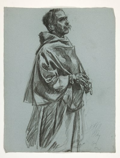 Figurstudie för kung Arthur av Edwin Austin Abbey