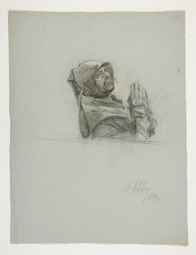 Figurstudie för kung Arthur av Edwin Austin Abbey