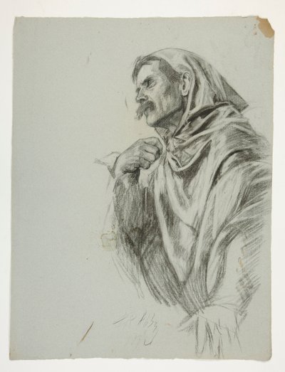 Figurstudie för kung Arthur av Edwin Austin Abbey