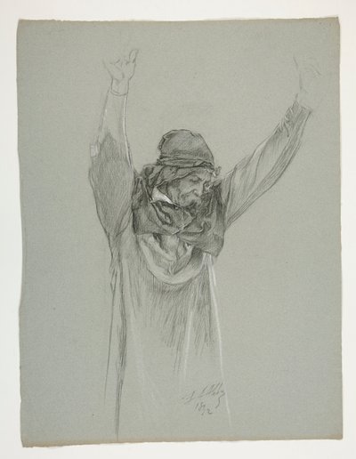 Figurstudie för kung Arthur av Edwin Austin Abbey