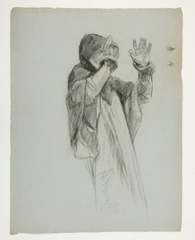 Figurstudie för kung Arthur av Edwin Austin Abbey