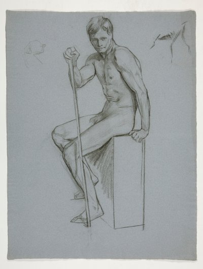 Figurstudie för The Spirit of Vulcan, Genius of the Workers in Iron and Steel, capitol rotunda, Harrisburg, Pennsylvania av Edwin Austin Abbey