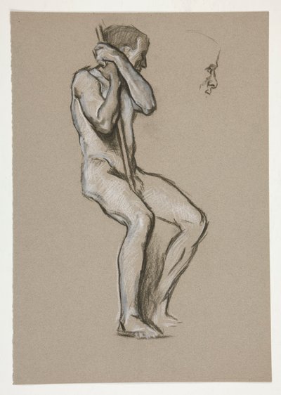 Figurstudie för The Spirit of Vulcan, Genius of the Workers in Iron and Steel, capitol rotunda, Harrisburg, Pennsylvania av Edwin Austin Abbey