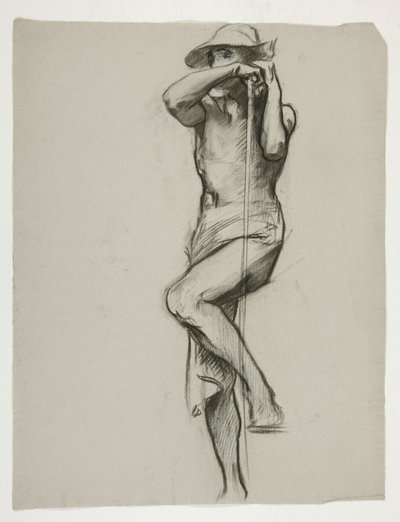 Figurstudie för The Spirit of Vulcan, Genius of the Workers in Iron and Steel, capitol rotunda, Harrisburg, Pennsylvania av Edwin Austin Abbey