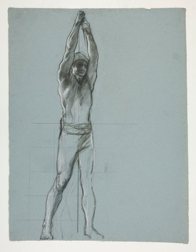 Figurstudie för The Spirit of Vulcan, Genius of the Workers in Iron and Steel, capitol rotunda, Harrisburg, Pennsylvania av Edwin Austin Abbey