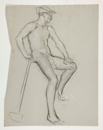 Figurstudie för The Spirit of Vulcan, Genius of the Workers in Iron and Steel, capitol rotunda, Harrisburg, Pennsylvania av Edwin Austin Abbey