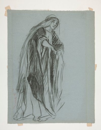 Figurstudie för Castle of the Maidens(?), från The Quest of the Holy Grail (en serie med femton målningar för Boston Public Library, färdigställd 1901) av Edwin Austin Abbey