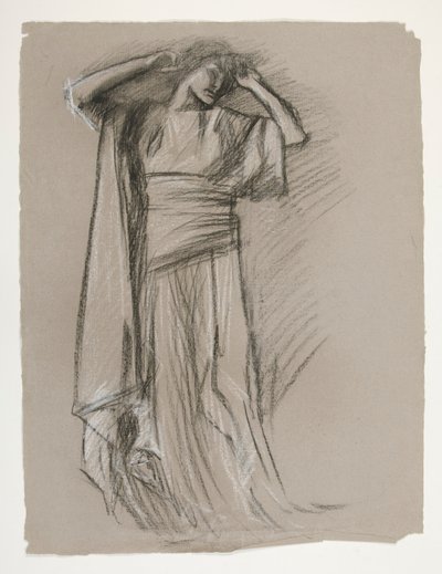 Figurstudie för Castle of the Maidens(?), från The Quest of the Holy Grail (en serie med 15 målningar för Boston Public Library, färdigställd 1901) av Edwin Austin Abbey