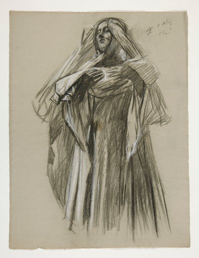 Figurstudie för Infant Galahad, från The Quest of the Holy Grail (första av en serie av femton väggmålningar för Boston Public Library, färdig 1901) av Edwin Austin Abbey