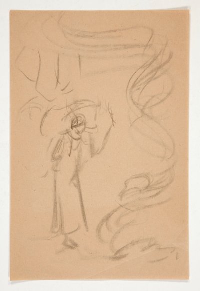 Figurstudie, möjligen för Prospero i av Edwin Austin Abbey
