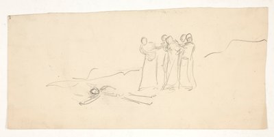 Figurer, skiss till en oidentifierad Shakespeare-pjäs av Edwin Austin Abbey