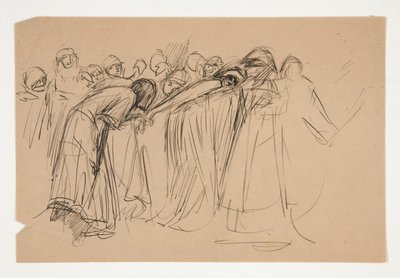 Galahad and the Captive Virtues, studie för The Quest of the Holy Grail (serie med femton målningar för Boston Public Library, färdig 1901) av Edwin Austin Abbey
