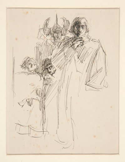 Galahad på slottet, studie för The Quest of the Holy Grail (serie med femton målningar för Boston Public Library, färdig 1901) av Edwin Austin Abbey