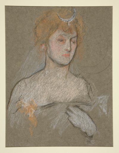 Kvinnans huvud och axlar, porträtt av Edward VII av Edwin Austin Abbey