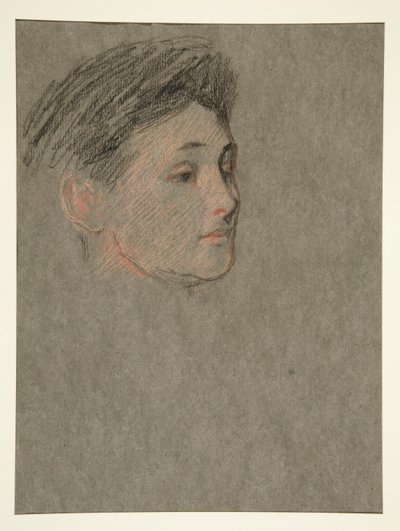 Kvinnohuvud, svart hår, för Edvards kröning. VII av Edwin Austin Abbey