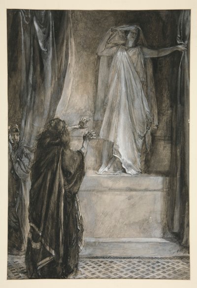 Hermione - Akt V, Scen III, Vintern av Edwin Austin Abbey