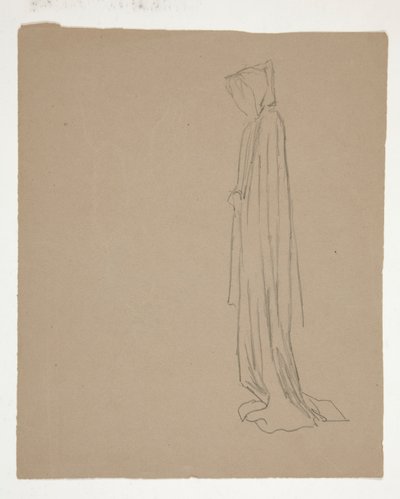 Hooded Figur (recto); Studie av en mansfigur (verso) av Edwin Austin Abbey