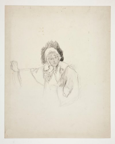 Isabella vid nunneklostret (studie för .1103), Akt I, Scen V, Mått för Mått av Edwin Austin Abbey