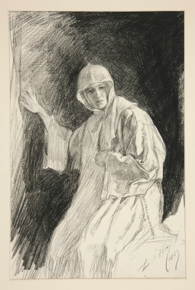 Isabella på nunneklostret - Akt I, Scen V, Mått för Mått av Edwin Austin Abbey