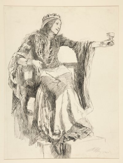 Lady Macbeth, akt III. scen iv, Macbeth av Edwin Austin Abbey