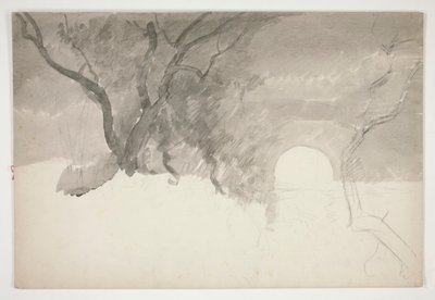 Landskap vid en flodstrand av Edwin Austin Abbey