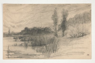 Landskap vid vatten av Edwin Austin Abbey