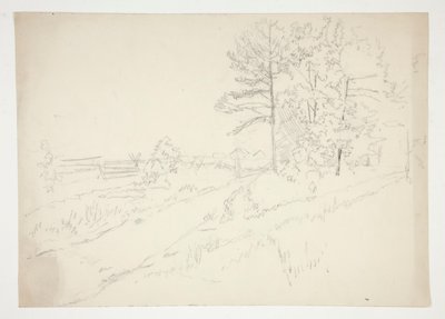 Landskap med väg som löper igenom av Edwin Austin Abbey
