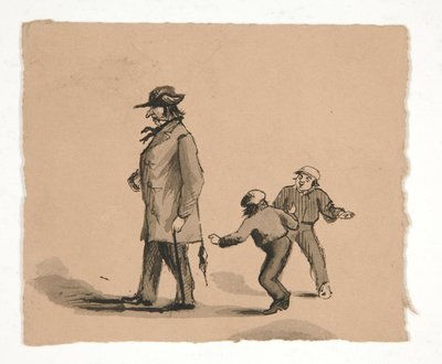 Man går med två pojkar av Edwin Austin Abbey