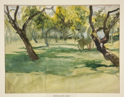 Fruktträdgård med gårdsvagn av Edwin Austin Abbey