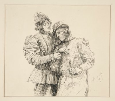 Orlando och Adam, illustration för akt II, Scene iv, As You Like It av Edwin Austin Abbey