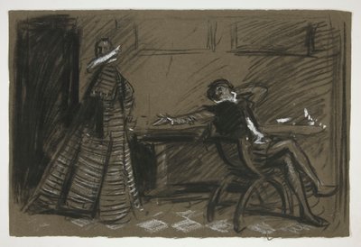 Petruchio skämtar Katharina (studie för .1058) - Akt II, Scene I, Taming of the Shrew av Edwin Austin Abbey