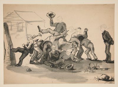 Hög med män: karikatyr av av Edwin Austin Abbey