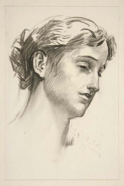 Porträtt av en ung kvinna av Edwin Austin Abbey