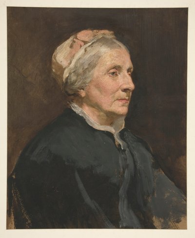 Porträtt av en äldre kvinna (oidentifierad barnvakt) av Edwin Austin Abbey