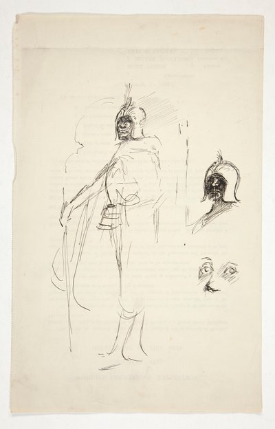 Förstudie för Othello (?) av Edwin Austin Abbey