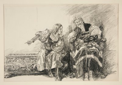 Proteus och hertigen, från akt III, scen i, Two Gentlemen of Verona av Edwin Austin Abbey