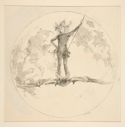 Puck, illustration till akt II, Scen II, En midsommarnatt av Edwin Austin Abbey