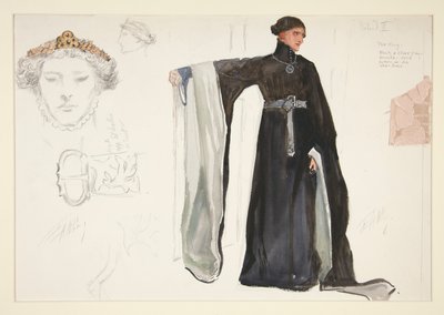 Richard II (i svart), kostymskiss för Henry Irving av Edwin Austin Abbey
