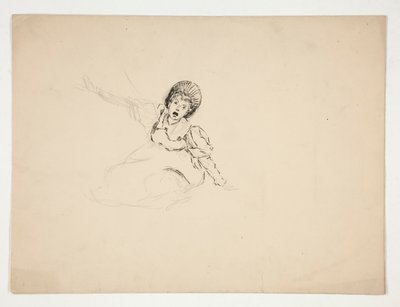 Screaming woman (studie för .3439), sketch för The Lay of the Lobster av Edwin Austin Abbey