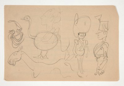 Ark med doodles av Edwin Austin Abbey