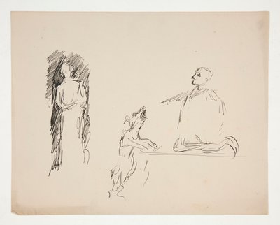 Ark med figurstudier av Edwin Austin Abbey