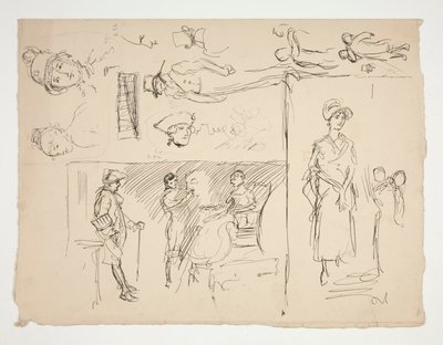 Ark med figurstudier av Edwin Austin Abbey