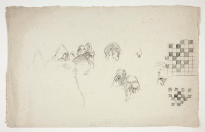 Skissblad för av Edwin Austin Abbey