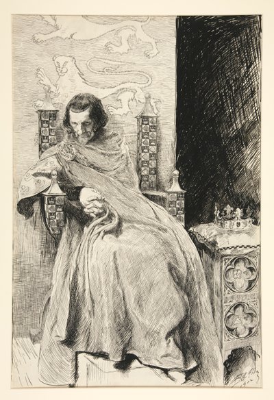 Skiss för King John, från King John av Edwin Austin Abbey