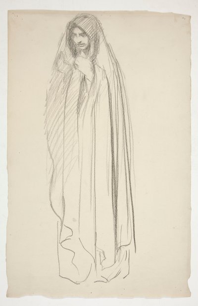 Skiss av en kvinnlig figur för tre Maria vid korset av Edwin Austin Abbey